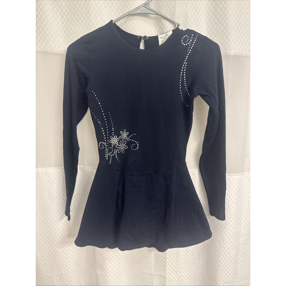 Ice Skating Dress Leotard Black With Sequins Small Mondor